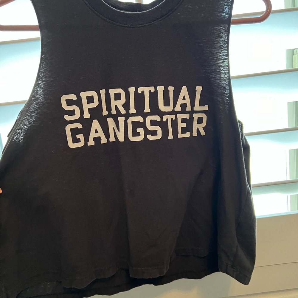 Spiritual Gangster Dark Grey Sleeveless Top